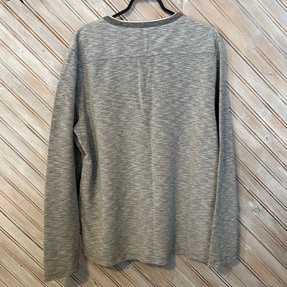 Guess jeans salt & pepper grey long sleeve Henley shirt buttons XXL collar comfy - Picture 7 of 7